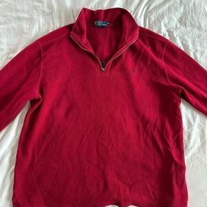 90s vintage Polo Ralph Lauren Red Quarter-Zip Sweater